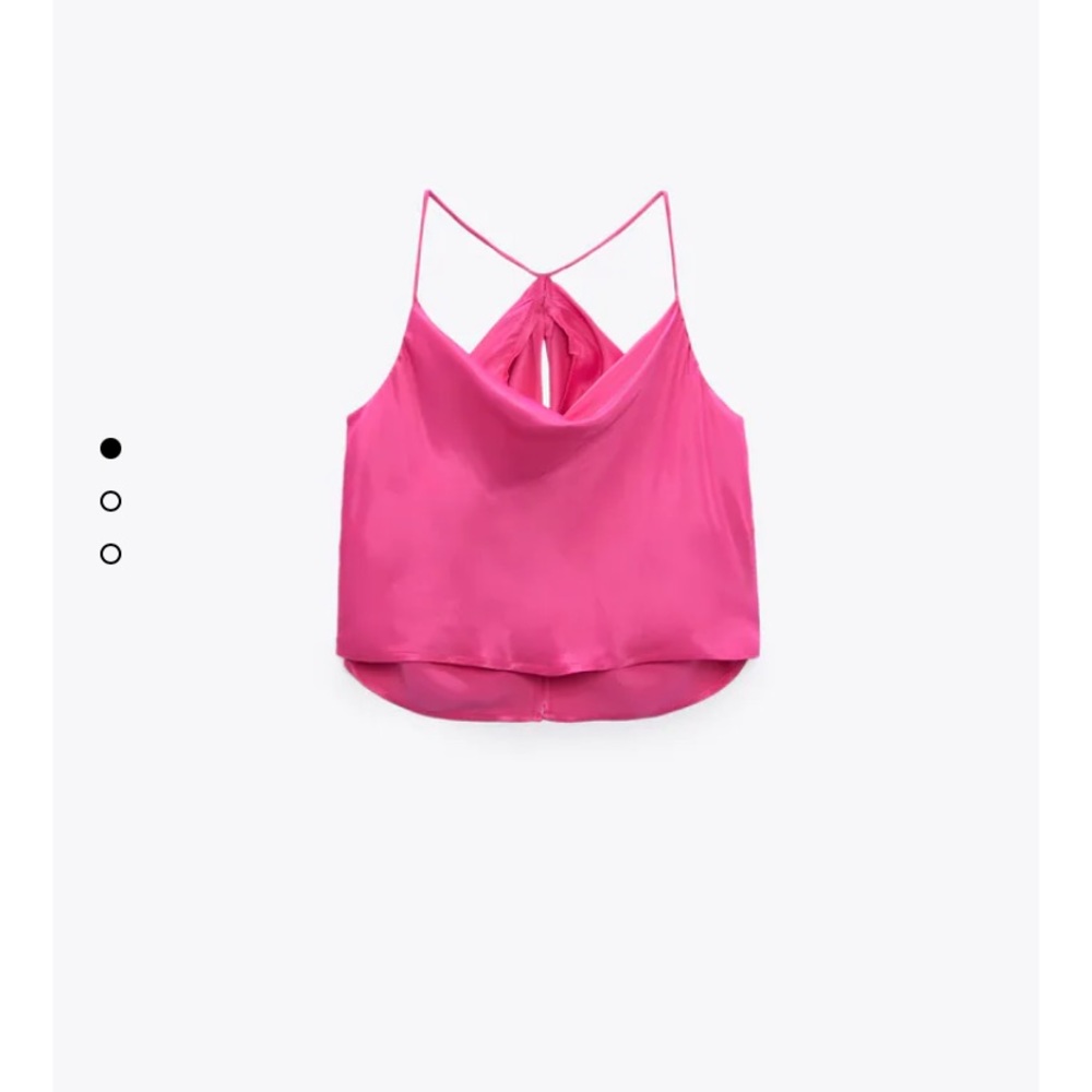 pink zara satin camisole top